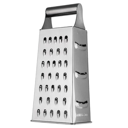 Rallador de caja de acero inoxidable de 4 cuchillas para uso doméstico, contenedor, cortador de verduras multiusos, herramientas de cocina, rebanador manual de queso