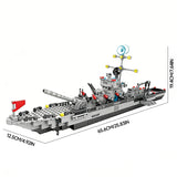 1560pcs 6 IN 1 Military Navy Ship Sets Building Blocks War Army Boat Plane Model Toys for Boys Bricks Toys Christmas Gifts