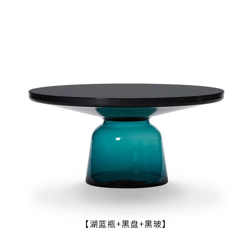 Artistic Glass Coffee Tables, Creative Design End Tables for Living Room , Stylish Accent Tea Table with Various Sizes & Colors