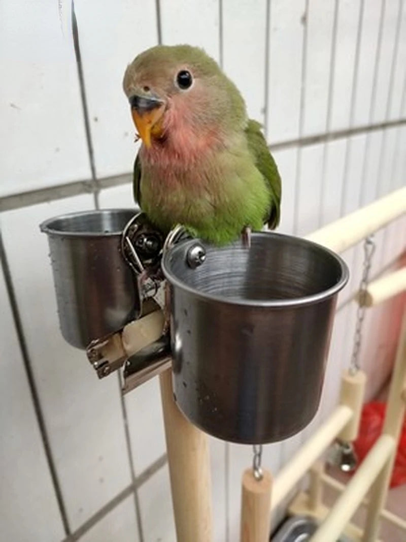 Wooden Parrot Play Stands, Bird Swing Tray Cup Toys, 53x23x36cm Hanging Ladder Bridge for Park Style Climbing  Cage