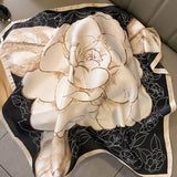 Luxury Design Print Silk Square Scarf Women Soft Satin Horse Hairband Neckerchief Office Hijab Headband Foulard Bag Ribbons Gift