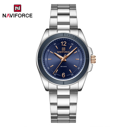 NAVIFORCE Women Watches Stainless Steel Sports Fashion Watch Waterproof Ladies Classic Wrist Watch Simple Luminous Girl Clock