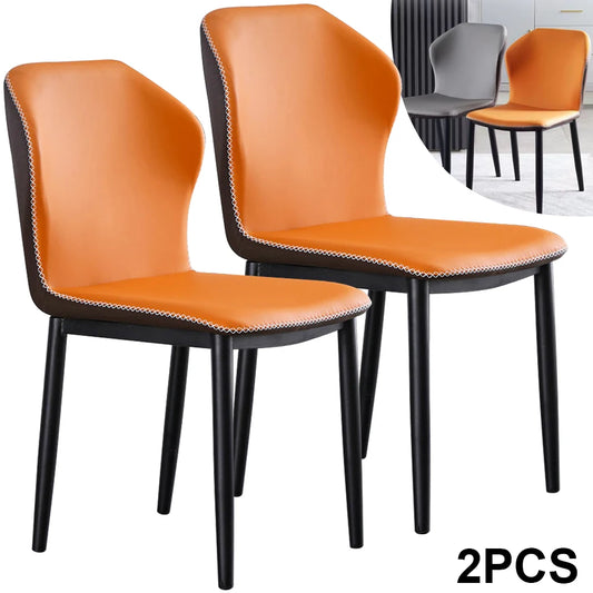 2pc Dining Chair Kitchen Chairs PU Padded Seat Chair Cafe Chair Soft Bedroom Luxury Chairs Relaxing Home Furniture Kitchen Chair