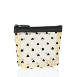 Heart-Shaped Nylon Mesh Cosmetic Bag Portable Toiletry Organizer for Women Makeup Storage