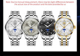 OLEVS 3638 Mens Watch Original Quartz Watch Stainless Steel Waterproof Luminous Large Dial Day Date Watches Luxury Men Box Reloj