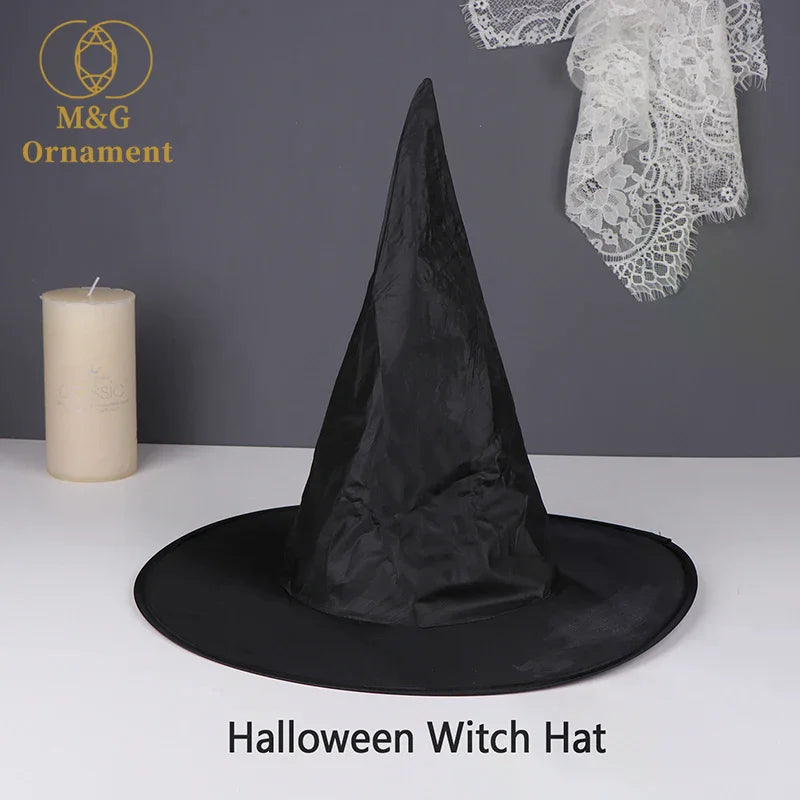 1Pc Halloween Black Witches Hat Cap Hanging Witches Hats Costume Accessory For Halloween Party Cosplay Favor Role Play