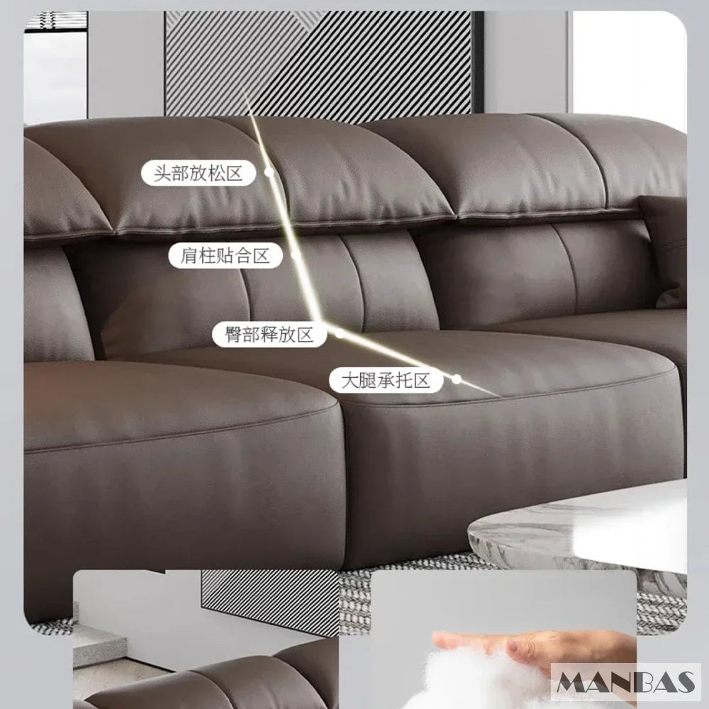 Electric Genuine Leather Sofa Bed Convertible Recliner – Modern Sectional Sleeper Couch with Adjustable Seats and Chaise Lounge