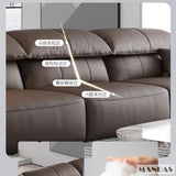 Electric Genuine Leather Sofa Bed Convertible Recliner – Modern Sectional Sleeper Couch with Adjustable Seats and Chaise Lounge
