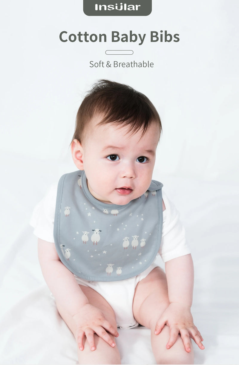 Juego de 3 baberos impermeables para bebés y niños, delantal con dibujos animados, pañuelos para la cena, paños para eructar, accesorios para bebés.