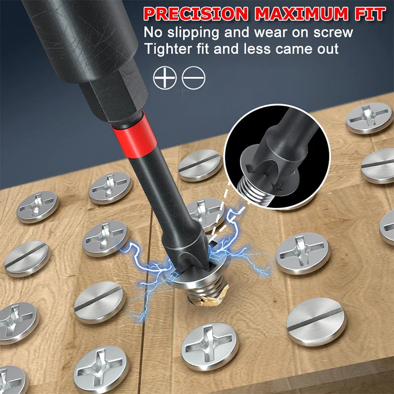 39pcs Screwdriver Bit Set Strong Torque Screwdriver Impact Driver Bit Set Non-slip Magnetic Batch Head Impact Screwdriver Bit