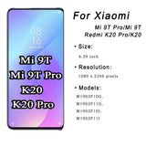 Pantalla LCD AMOLED de 6,53" para Xiaomi MI 9T Pro/MI 9T, ensamblaje de digitalizador táctil con marco para Xiaomi Redmi K20 Pro/K20 LCD
