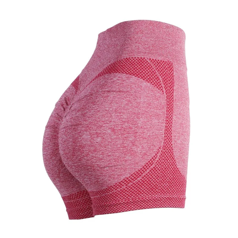Women Butt Lifting Yoga Shorts Seamless Gym Leggings Tights Elastic Workout High Waist Tummy Control Ruched Booty Pants