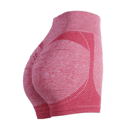 Women Butt Lifting Yoga Shorts Seamless Gym Leggings Tights Elastic Workout High Waist Tummy Control Ruched Booty Pants
