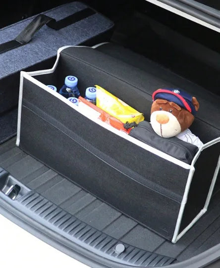 Gray Anti Slip Compartment Boot Storage Organizer Tool Car Storage Bag Car Trunk Organizer Soft Felt Storage Box Car Accessories