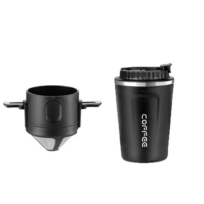 Filtro de café portátil de acero inoxidable 304, soporte para café y té, taza reutilizable, juego de taza de té con gotero, cafetera, utensilios de café