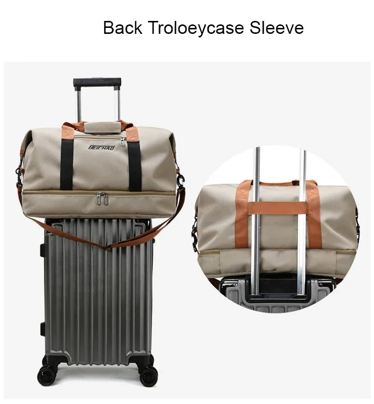 Bolsa de gimnasio de viaje, equipaje de corta distancia, bolsas de fitness portátiles, bandolera, bolso de pecho, bolso de mano, bolso de mano, bolso de fin de semana