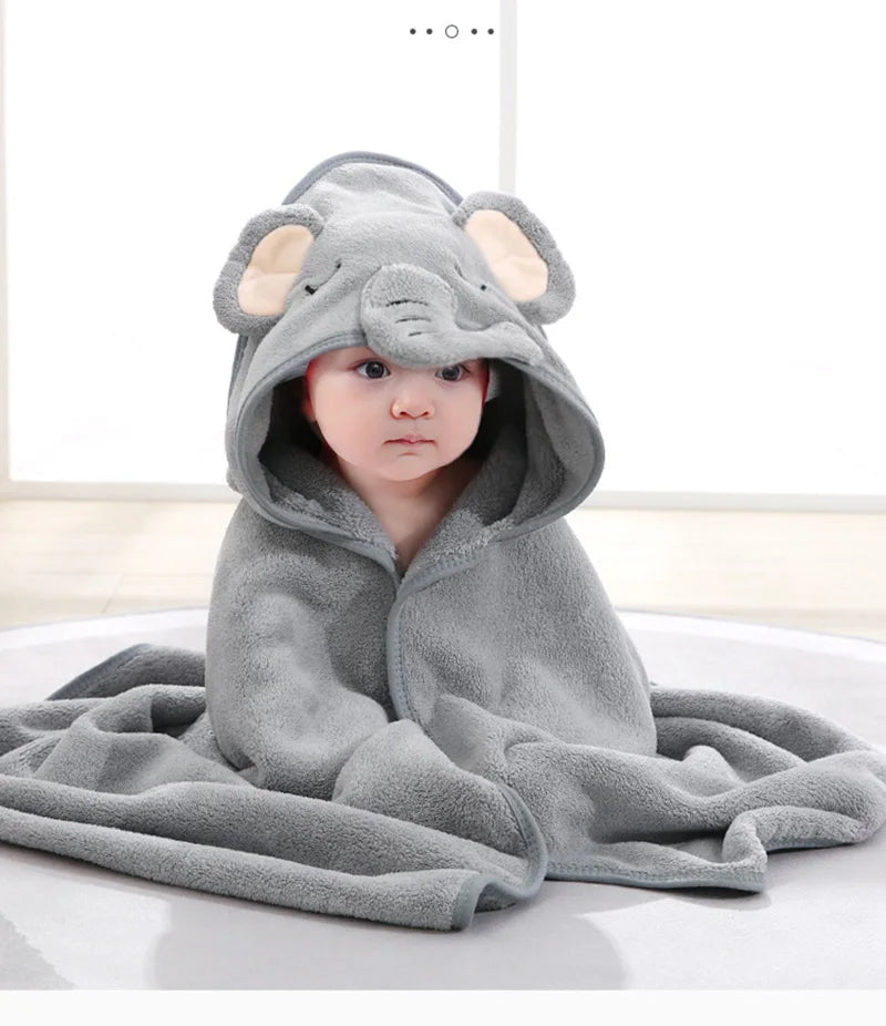 Toallas de baño con dibujos de animales para bebés, suaves y con capucha para recién nacidos, bata de baño para niños pequeños, cálida manta para dormir para niños y niñas.