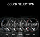 All Seasons Leather Diamond Steering Wheel Cover Universal Fit for 14 .5-15 Inch Durable Leather Cover Anti-Slip Veins Design