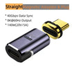 Adaptador Magnético USB C para Tipo C, Carregamento Rápido, Carga Magnética, Cabo Conversor, USB 4.0, 8K @ 60Hz, 140W, 40Gbps