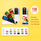 18/24/36/42 Colors Solid Watercolor Paint Set Professional Folding Water Color Pigment Brush Pen for School Art Supplies