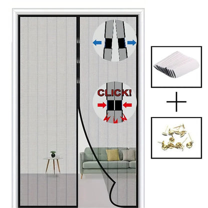 Magnetic soft gauze door curtain, no need to wear magnetic strips, summer mosquito proof door curtain, encrypted embroidery scre