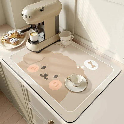 Super antiderrapante grande cozinha absorvente drenagem esteira super absorvente drenagem prato de café secagem rápida banheiro drenagem almofada