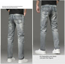 Csmor Lee Men's Jean Autumn Winter Loose-fit Straight-leg Trendy Pants Casual Denim Trousers Men Classic Stretch Jeans Fashion