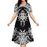 2026 New Floral Graphic Print Women's Dresses Elegant Ladies Summer Dress Casual Retro Plus Size Female Fashion Loose Dress 9XL