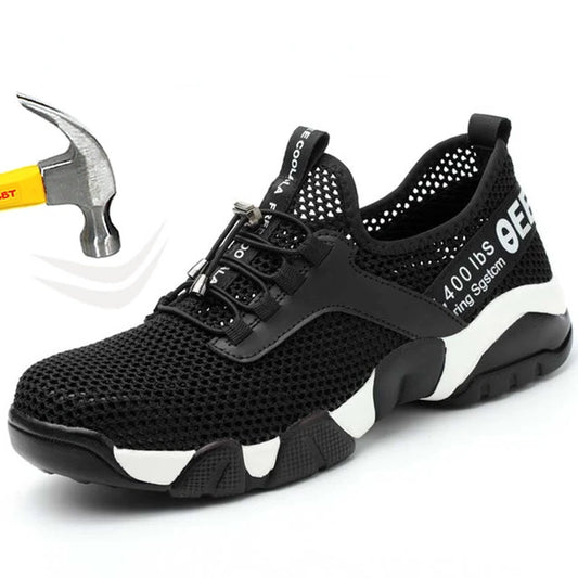 Men's Work Sneakers Safety Shoes Construction Steel Toe Work Shoes Safety Boots Men's Anti-puncture Summer Kevlar Working Shoes
