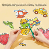 Children's Drawing Roll Sticky Color Filling Paper Graffiti Scroll Coloring Paper Roll for Kids DIY Painting Educational Toys
