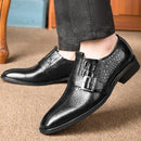 British Style Genuine Leather Wedding Oxfords Business Shoes Mens Casual Leather Crocodile Pattern Office Work Shoes Dress Shoes