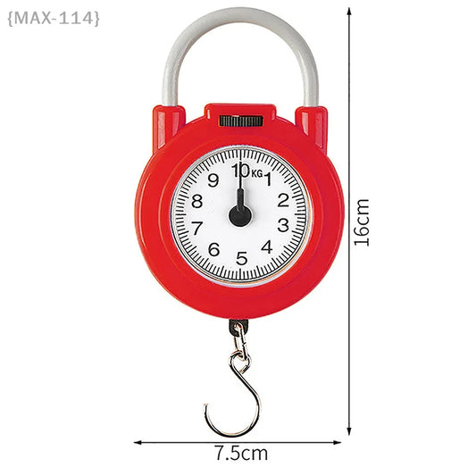 {MAX-114}10kg Portable Hanging Mechanical Scale Fish Luggage Kitchen Scale Hanging High Precision Digital Hand Held Spring Scale