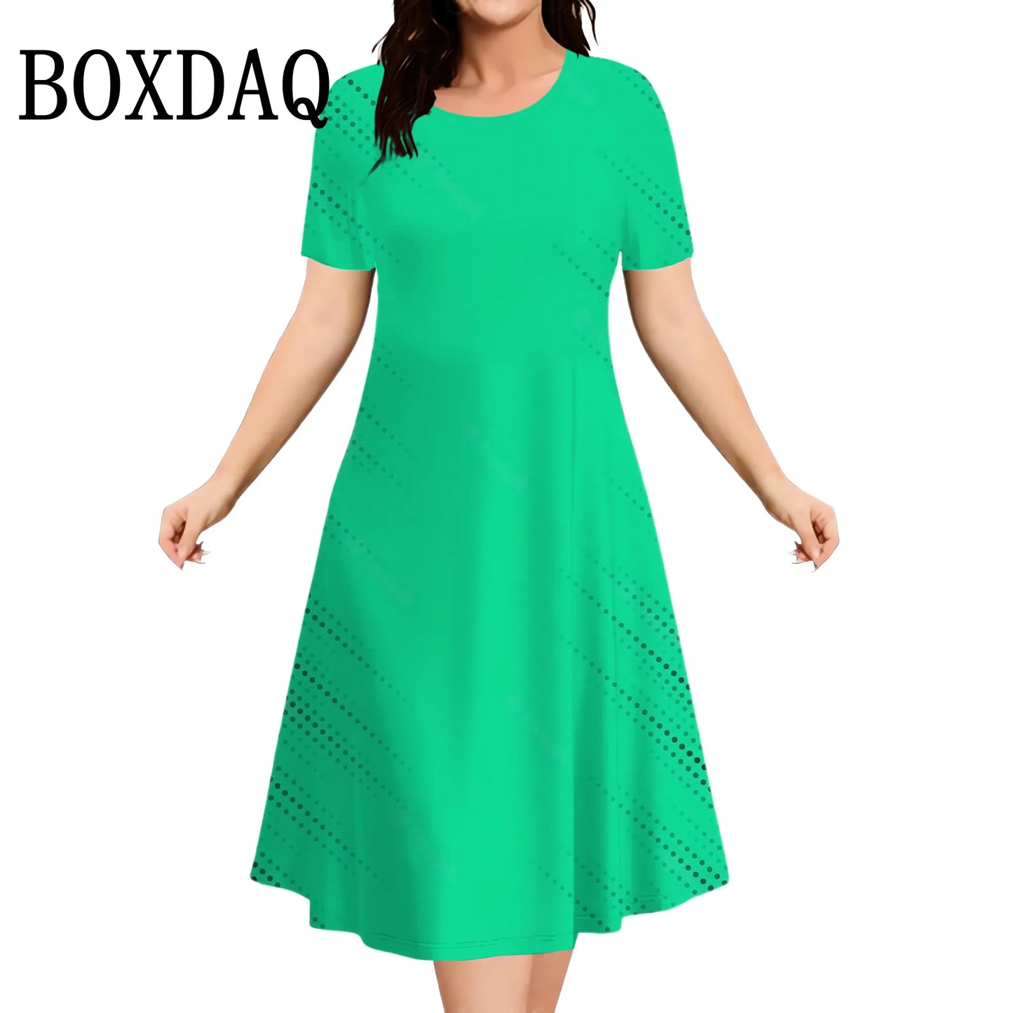 Summer Women's Polka Dot Printed Dresses Casual Fashion Plus Size Short Sleeve Dress Loose Big Sizes Women Party Mini Dress 2025