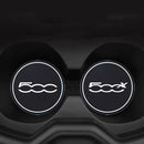 2 alfombrillas de goma antideslizantes para taza de agua de coche, impermeables, para Fiat 500, 500C, 500X, 500L, Abarth 695, accesorios para coche.