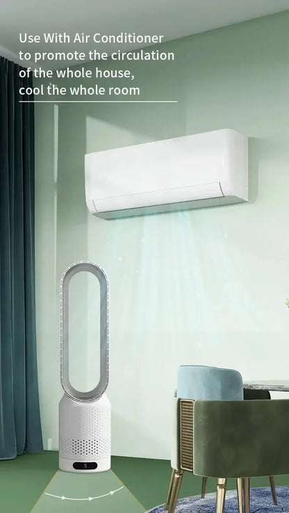 2024 New Bladeless Fan Electric Cooling Air Tower Fans With Remote Control Intelligent Low Noise 16 Inch Stand Floor Dropship