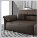 Electric Genuine Leather Sofa Bed Convertible Recliner – Modern Sectional Sleeper Couch with Adjustable Seats and Chaise Lounge