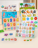 Toddler Wooden Peg 3D Puzzles Kids Toys Alphabet Montessori Education Learning Toys Great Preschool Gift for Girls and Boys