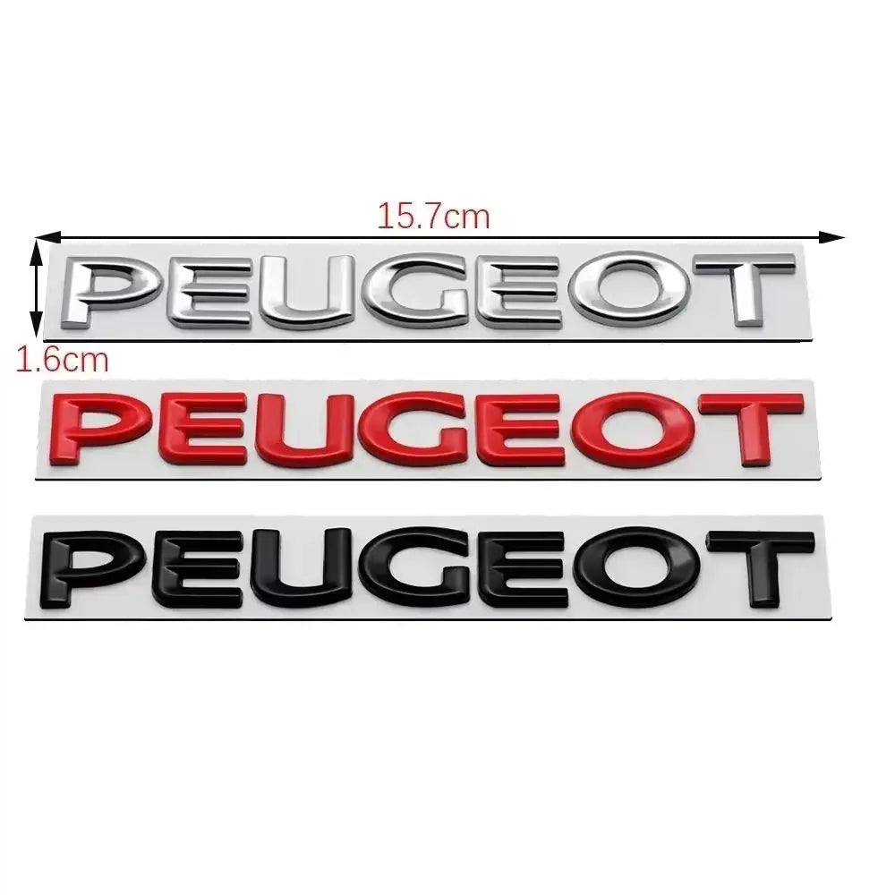 Metal Car Rear Trunk Badge Tail Letter Emblem Sticker for Peugeot 107 108 206 207 208 301 307 308 407 408 2008 5008 Exterior