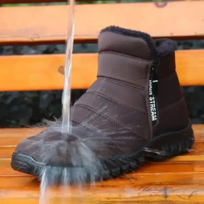 Winter men's snow boots, double zippered waterproof shoes rain boots fishing winter boots winter shoemaker men's boots  fores