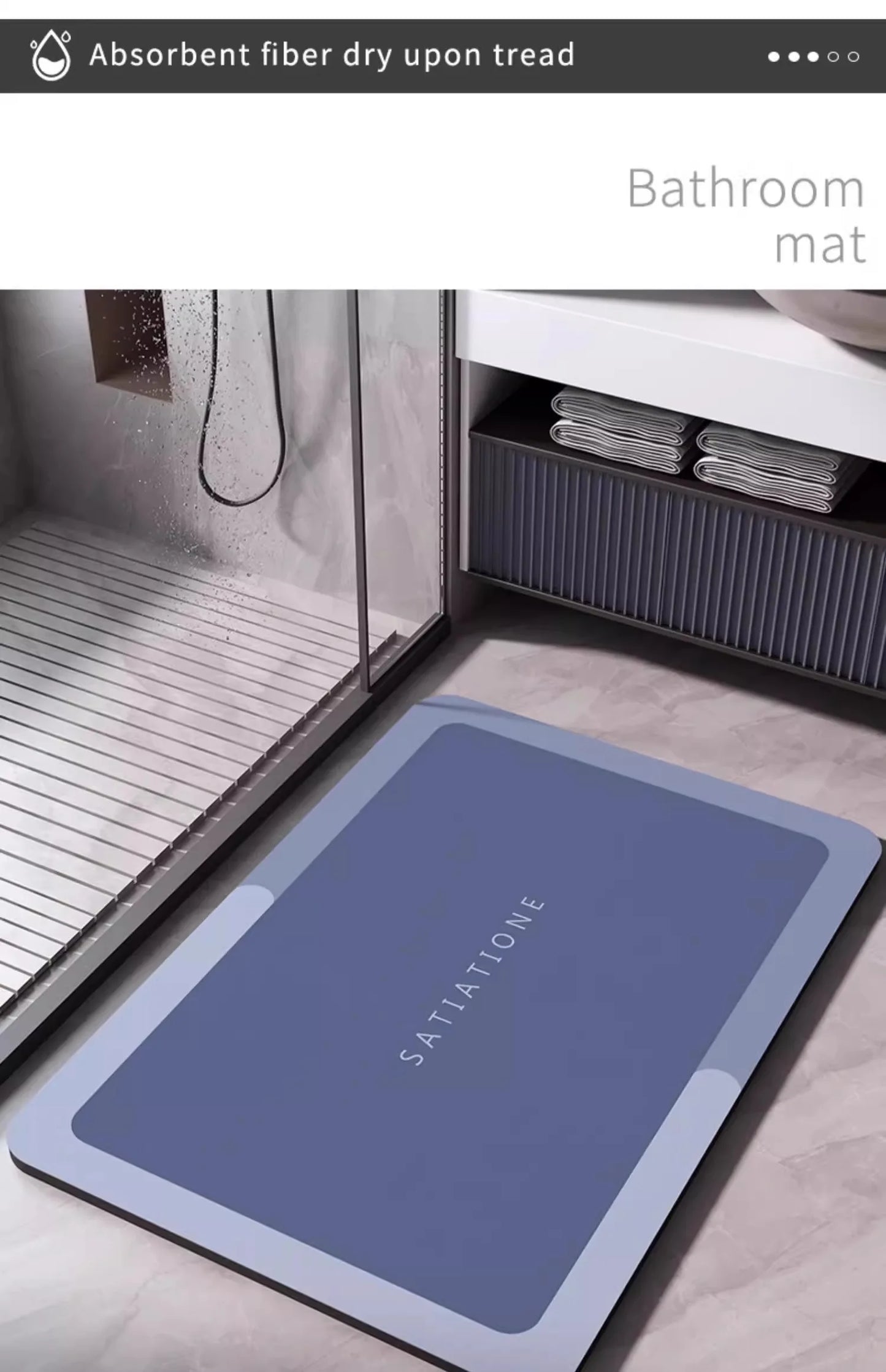 Diatomaceous Earth Bath Mat Bathroom Rug Absorbent Non-slip Floor Foot Mats Quick Dry Shower Carpet Toilet Pad Doormat Washable