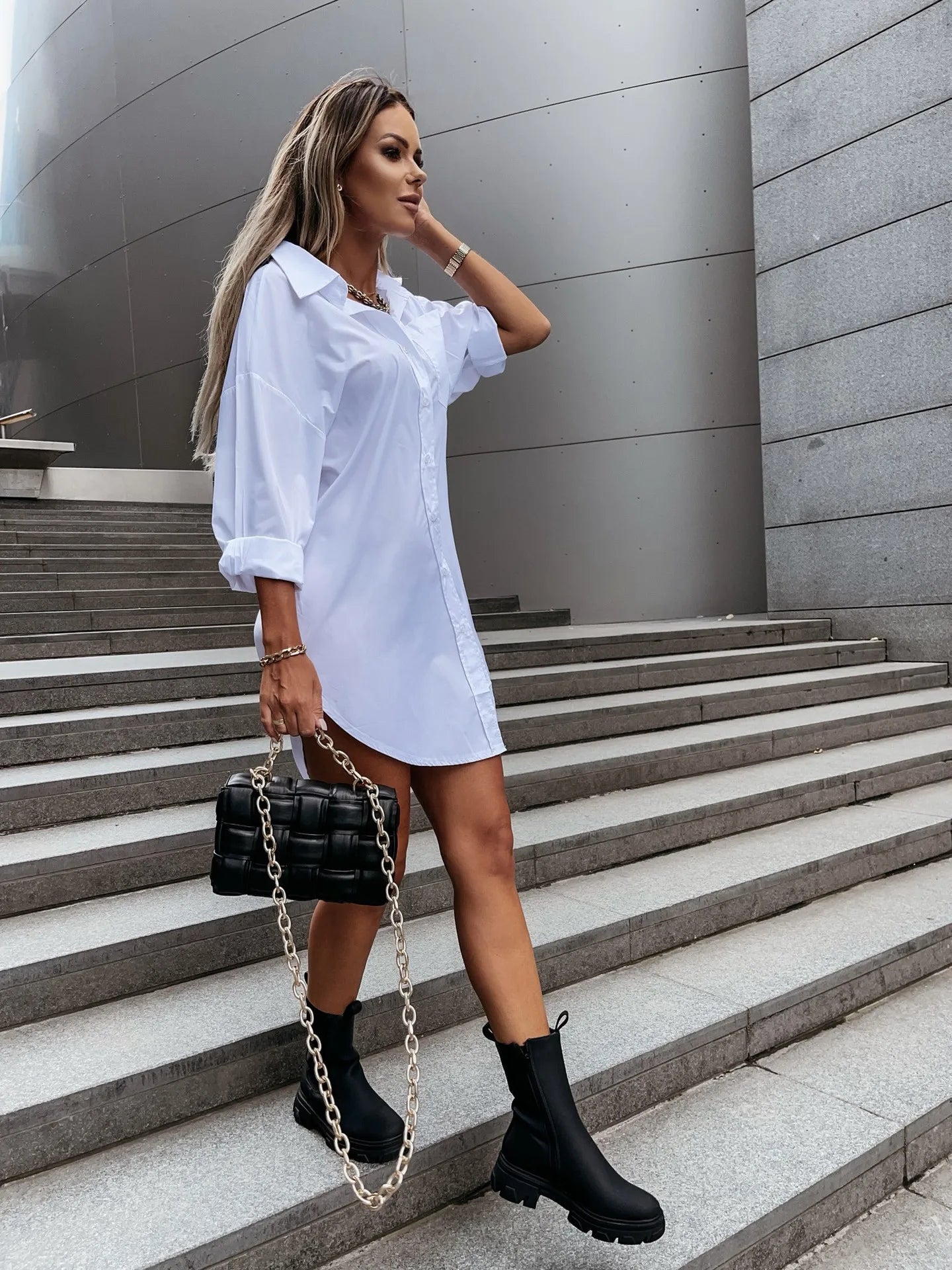 Camisas blancas informales de moda coreana para mujer, blusas de gran tamaño para primavera y verano 2021, camisas holgadas lisas para mujer, ropa de calle diaria