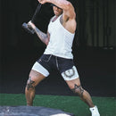 Cross Print 2 in 1 Workout Running Shorts for Men Christian Gym Performance Shorts with Phone Pocket Towel Loop Athletic Outfits