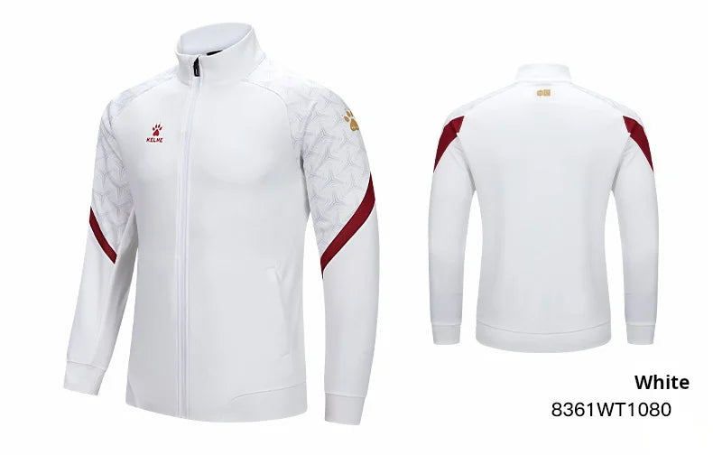 Chaqueta de punto de entrenamiento de fútbol Kelme, serie Qatar para hombre, primavera 2024, para deportes al aire libre, running, fitness, abrigo cortavientos