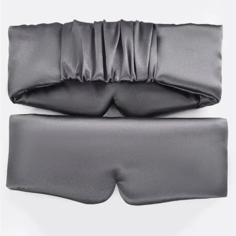 Máscara de dormir de satén de seda, cómoda máscara para dormir, visera para los ojos, parche para los ojos agrandados, para mujeres y hombres, para la salud del sueño.