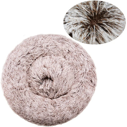 40-90cm 6 Sizes Round Pet Bed for Large Dog Bed Super Soft Cat Bed Plush Dog House for Medium Dog House Winter Warm Sleeping