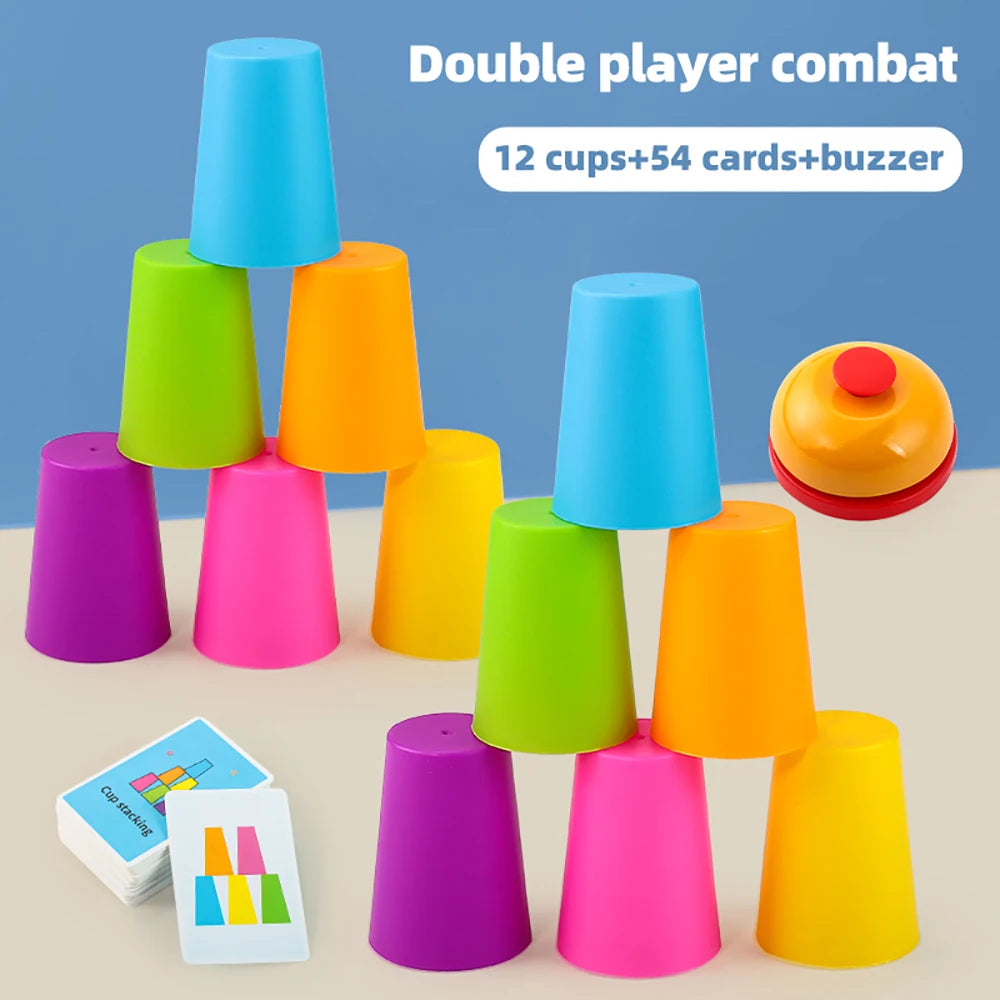 Kids Speed Training Toys Stack Cup Battle Table Game Indoor Family Party Game Toys Color Cognition Logic Training Classic Game