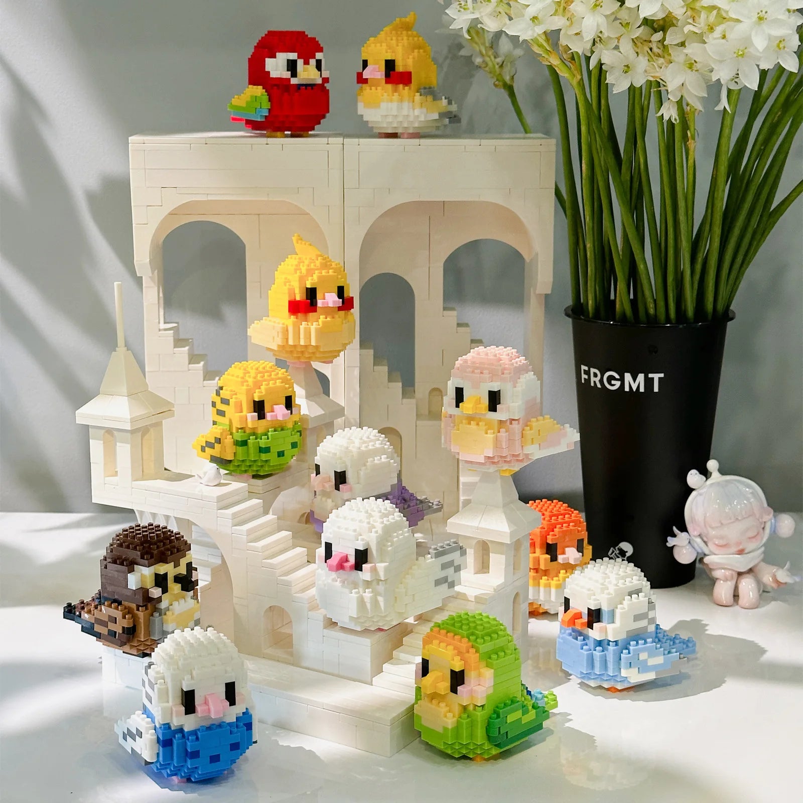 Parrot Micro Building Blocks Bird Cockatiel Budgerigar DIY Assembled Pigeon Macaw 3D Model Mini Brick Figures Toys For Kids