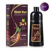 Shampoo de Coloração Instantânea Meidu 3 em 1 – Cor Preto Natural para Homens e Mulheres – Tinta de Cabelo à Base de Ervas (Opções: Castanho, Roxo)