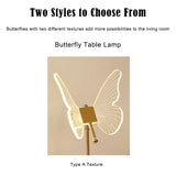 Butterfly Led Table Lamp Retro Gold Acrylic Desk Lamps Hotel Villa Art For Living Room Bedside Desktop Decor Led Night Lights