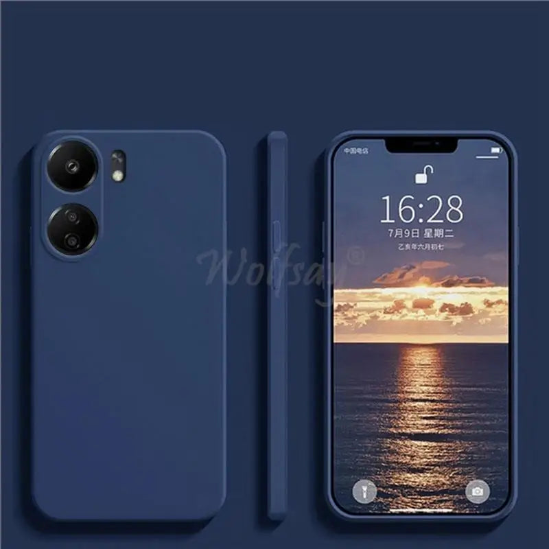 Funda de silicona líquida para Xiaomi POCO C65, funda protectora de goma lisa, funda de TPU para POCO C65